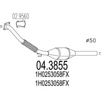 MTS 04.3855 Катализатор для VOLKSWAGEN VENTO (Фольксваген Венто) MTS 04.3855 Катализатор для VOLKSWAGEN VENTO (Фольксваген Венто)