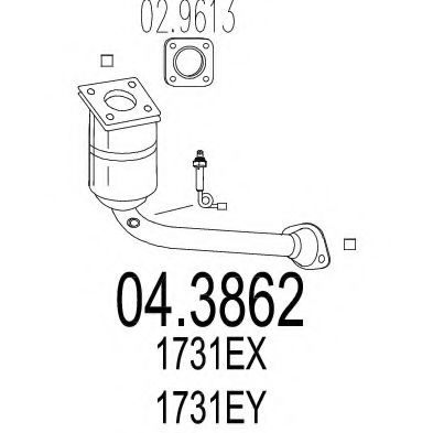 MTS 04.3862 Катализатор для PEUGEOT 206 (Пежо 206) MTS 04.3862 Катализатор для PEUGEOT 206 (Пежо 206)