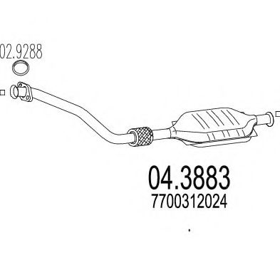 MTS 04.3883 Катализатор для OPEL MOVANO (Опель Моvано) MTS 04.3883 Катализатор для OPEL MOVANO (Опель Моvано)