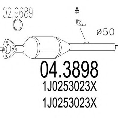 MTS 04.3898 Катализатор для VOLKSWAGEN GOLF IV (Фольксваген Гольф 4) MTS 04.3898 Катализатор для VOLKSWAGEN GOLF IV (Фольксваген Гольф 4)