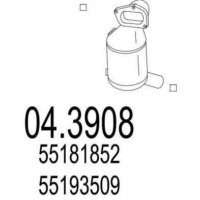 MTS 04.3908 Катализатор для LANCIA YPSILON (Лансиа/лянча Ъпсилон) MTS 04.3908 Катализатор для LANCIA YPSILON (Лансиа/лянча Ъпсилон)