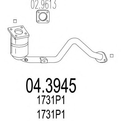 MTS 04.3945 Катализатор для PEUGEOT PARTNER SPACE (Пежо Партнер спэйс) MTS 04.3945 Катализатор для PEUGEOT PARTNER SPACE (Пежо Партнер спэйс)