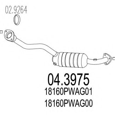 MTS 04.3975 Катализатор для HONDA FIT II (Хонда Фит 2) MTS 04.3975 Катализатор для HONDA FIT II (Хонда Фит 2)