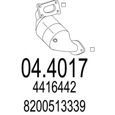 MTS 04.4017 Катализатор для OPEL VIVARO (Опель Виваро) MTS 04.4017 Катализатор для OPEL VIVARO (Опель Виваро)