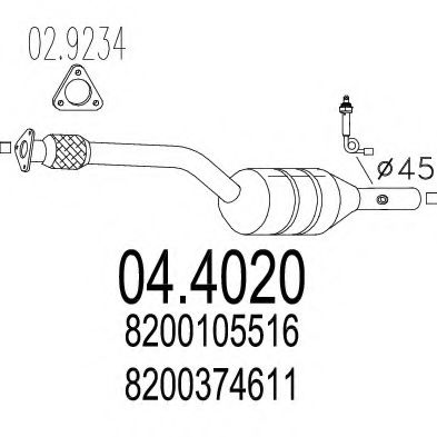 MTS 04.4020 Катализатор для RENAULT SCNIC II (Рено Сценик 2) MTS 04.4020 Катализатор для RENAULT SCNIC II (Рено Сценик 2)