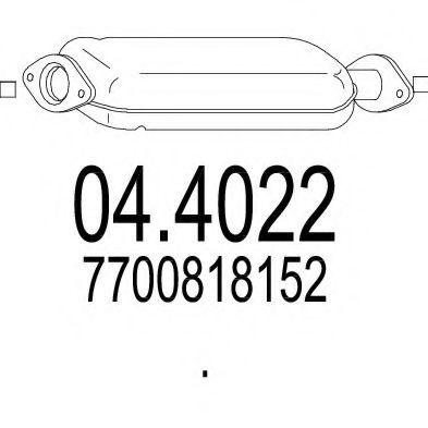 MTS 04.4022 Катализатор для RENAULT 19 II (Рено 19 2) MTS 04.4022 Катализатор для RENAULT 19 II (Рено 19 2)