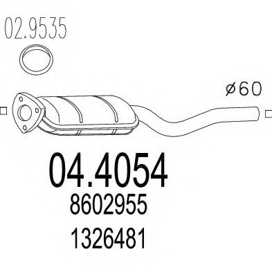 MTS 04.4054 Катализатор для VOLVO 960 (Вольво 960) MTS 04.4054 Катализатор для VOLVO 960 (Вольво 960)