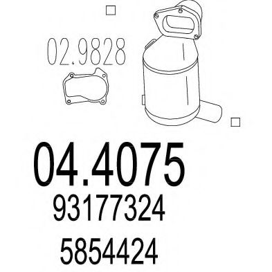 MTS 04.4075 Катализатор для LANCIA YPSILON (Лансиа/лянча Ъпсилон) MTS 04.4075 Катализатор для LANCIA YPSILON (Лансиа/лянча Ъпсилон)