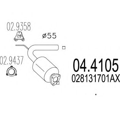 MTS 04.4105 Катализатор для VOLKSWAGEN T4 MULTIVAN (Фольксваген Т4 мултиvан) MTS 04.4105 Катализатор для VOLKSWAGEN T4 MULTIVAN (Фольксваген Т4 мултиvан)