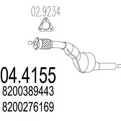 MTS 04.4155 Катализатор для RENAULT EURO CLIO III (Рено Эуро клио 3) MTS 04.4155 Катализатор для RENAULT EURO CLIO III (Рено Эуро клио 3)