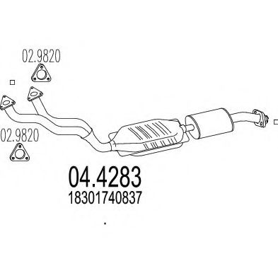 MTS 04.4283 Катализатор для BMW (Бмв) MTS 04.4283 Катализатор для BMW (Бмв)