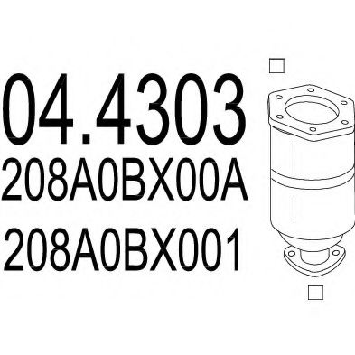 MTS 04.4303 Катализатор для NISSAN MICRA CC (Ниссан Микра сс) MTS 04.4303 Катализатор для NISSAN MICRA CC (Ниссан Микра сс)