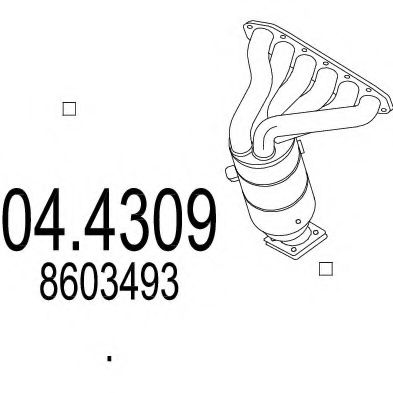 MTS 04.4309 Катализатор для VOLVO S80 I (Вольво S80 1) MTS 04.4309 Катализатор для VOLVO S80 I (Вольво S80 1)