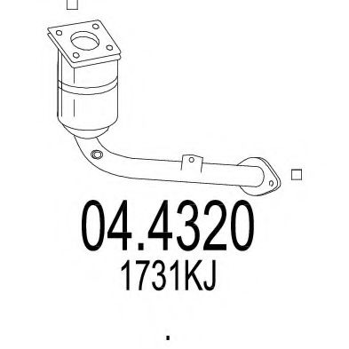 MTS 04.4320 Катализатор для PEUGEOT 207 (Пежо 207) MTS 04.4320 Катализатор для PEUGEOT 207 (Пежо 207)