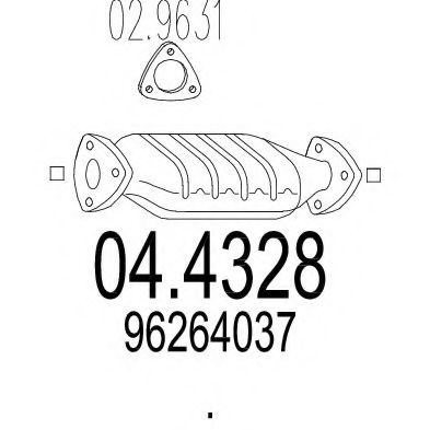 MTS 04.4328 Катализатор для DAEWOO REZZO (Дэу Рэззо) MTS 04.4328 Катализатор для DAEWOO REZZO (Дэу Рэззо)