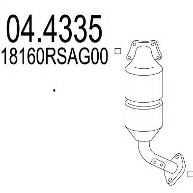 MTS 04.4335 Катализатор для HONDA CIVIC VIII (Хонда Цивик 8) MTS 04.4335 Катализатор для HONDA CIVIC VIII (Хонда Цивик 8)