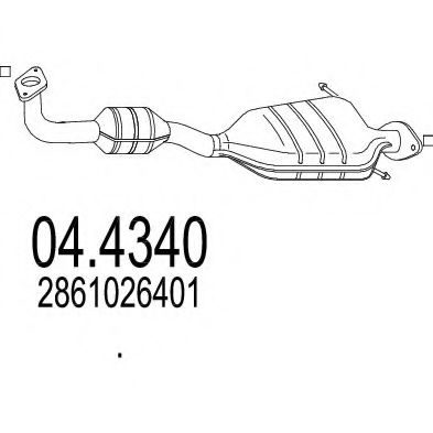 MTS 04.4340 Катализатор для HYUNDAI SANTA FE I (Хендай Санта фэ1)