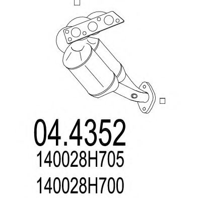 MTS 04.4352 Катализатор для NISSAN X-TRAIL (Ниссан Х-трэл)
