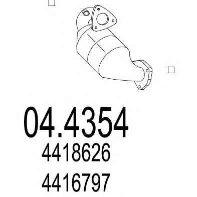 MTS 04.4354 Катализатор для OPEL VIVARO (Опель Виваро) MTS 04.4354 Катализатор для OPEL VIVARO (Опель Виваро)