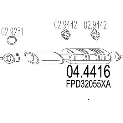MTS 04.4416 Катализатор для MAZDA 626 V (Мазда 626 5) MTS 04.4416 Катализатор для MAZDA 626 V (Мазда 626 5)