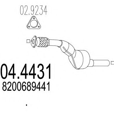 MTS 04.4431 Катализатор для RENAULT EURO CLIO III (Рено Эуро клио 3) MTS 04.4431 Катализатор для RENAULT EURO CLIO III (Рено Эуро клио 3)