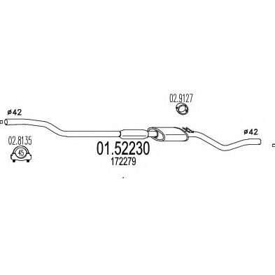 MTS 01.52230 Средний глушитель выхлопных газов для PEUGEOT 305 II (Пежо 305 2) MTS 01.52230 Средний глушитель выхлопных газов для PEUGEOT 305 II (Пежо 305 2)