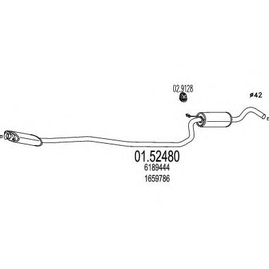MTS 01.52480 Средний глушитель выхлопных газов для FORD (Форд) MTS 01.52480 Средний глушитель выхлопных газов для FORD (Форд)