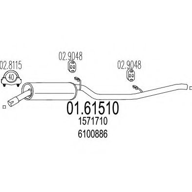 MTS 01.61510 Глушитель выхлопных газов конечный для FORD FIESTA (Форд Фиэста) MTS 01.61510 Глушитель выхлопных газов конечный для FORD FIESTA (Форд Фиэста)