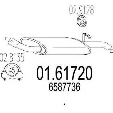 MTS 01.61720 Глушитель выхлопных газов конечный для FORD (Форд) MTS 01.61720 Глушитель выхлопных газов конечный для FORD (Форд)