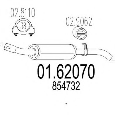 MTS 01.62070 Глушитель выхлопных газов конечный для OPEL KADETT C (Опель Кадэтт c) MTS 01.62070 Глушитель выхлопных газов конечный для OPEL KADETT C (Опель Кадэтт c)