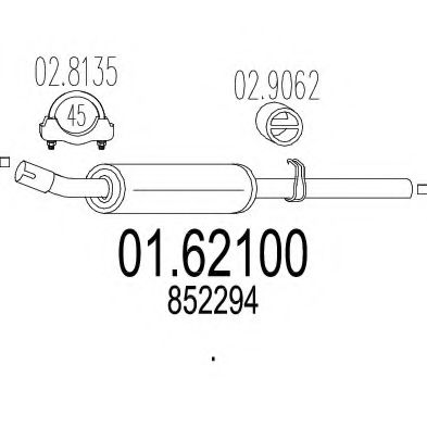 MTS 01.62100 Глушитель выхлопных газов конечный для OPEL KADETT C (Опель Кадэтт c) MTS 01.62100 Глушитель выхлопных газов конечный для OPEL KADETT C (Опель Кадэтт c)