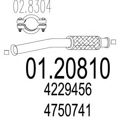 MTS 01.20810 Гофрированная труба, выхлопная система 