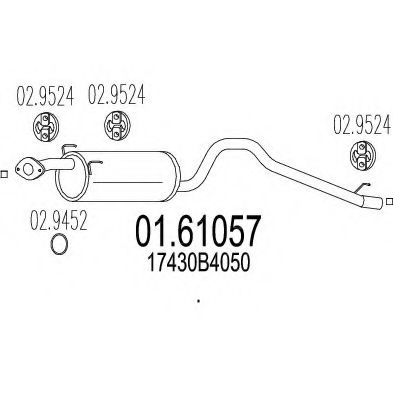 MTS 01.61057 Глушитель выхлопных газов конечный для DAIHATSU SIRION (Дайхатсу Сирион) MTS 01.61057 Глушитель выхлопных газов конечный для DAIHATSU SIRION (Дайхатсу Сирион)