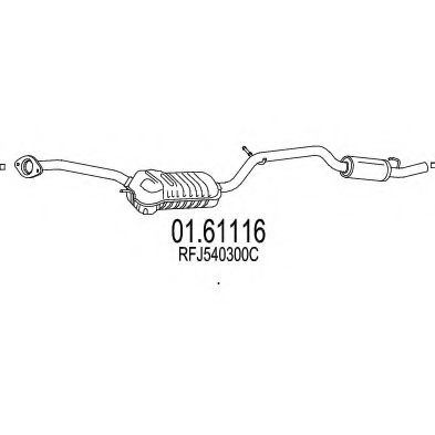 MTS 01.61116 Глушитель выхлопных газов конечный для MAZDA 3 (Мазда 3) MTS 01.61116 Глушитель выхлопных газов конечный для MAZDA 3 (Мазда 3)