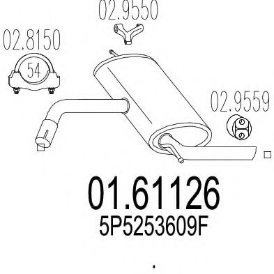 MTS 01.61126 Глушитель выхлопных газов конечный для SEAT TOLEDO III (Сеат Толедо 3) MTS 01.61126 Глушитель выхлопных газов конечный для SEAT TOLEDO III (Сеат Толедо 3)
