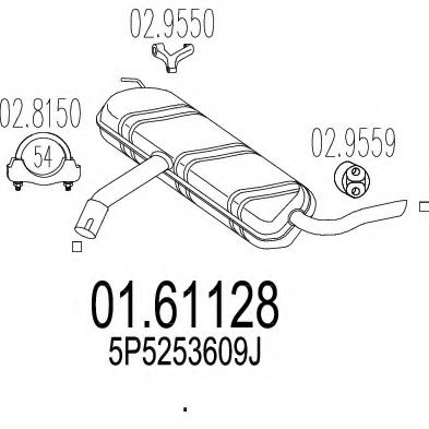 MTS 01.61128 Глушитель выхлопных газов конечный для SEAT TOLEDO III (Сеат Толедо 3) MTS 01.61128 Глушитель выхлопных газов конечный для SEAT TOLEDO III (Сеат Толедо 3)