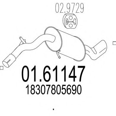 MTS 01.61147 Глушитель выхлопных газов конечный для BMW 1 (Бмв 1) MTS 01.61147 Глушитель выхлопных газов конечный для BMW 1 (Бмв 1)