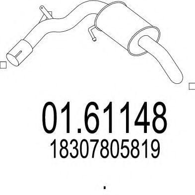 MTS 01.61148 Глушитель выхлопных газов конечный для BMW 1 (Бмв 1) MTS 01.61148 Глушитель выхлопных газов конечный для BMW 1 (Бмв 1)