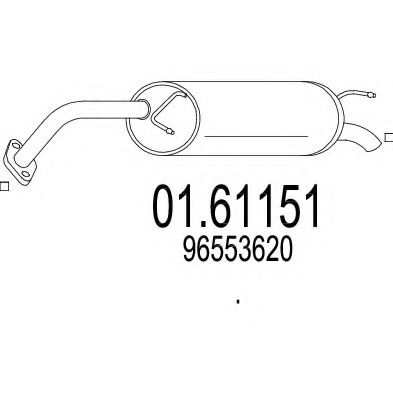 MTS 01.61151 Глушитель выхлопных газов конечный для DAEWOO LACETTI (Дэу Лачетти)