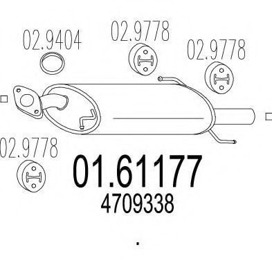 MTS 01.61177 Глушитель выхлопных газов конечный для SUZUKI SPLASH (Сузуки Сплаш) MTS 01.61177 Глушитель выхлопных газов конечный для SUZUKI SPLASH (Сузуки Сплаш)