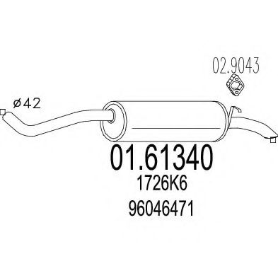 MTS 01.61340 Глушитель выхлопных газов конечный для CITROëN (Cитроëн) MTS 01.61340 Глушитель выхлопных газов конечный для CITROëN (Cитроëн)