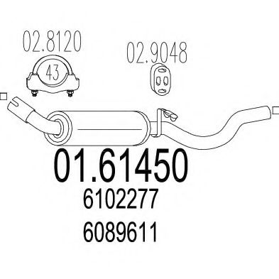 MTS 01.61450 Глушитель выхлопных газов конечный для FORD ESCORT III (Форд Эсcорт 3) MTS 01.61450 Глушитель выхлопных газов конечный для FORD ESCORT III (Форд Эсcорт 3)