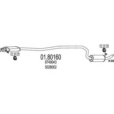 MTS 01.80160 Средний глушитель выхлопных газов для FORD FIESTA (Форд Фиэста) MTS 01.80160 Средний глушитель выхлопных газов для FORD FIESTA (Форд Фиэста)