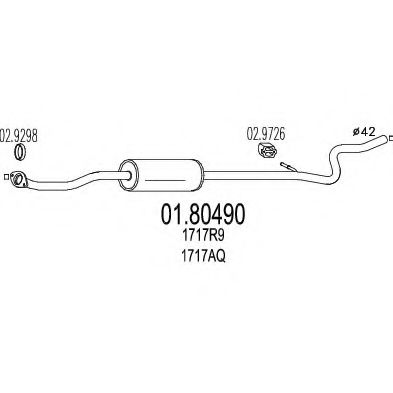 MTS 01.80490 Средний глушитель выхлопных газов для CITROëN (Cитроëн) MTS 01.80490 Средний глушитель выхлопных газов для CITROëN (Cитроëн)