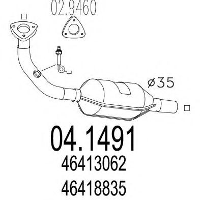 MTS 04.1491 Катализатор для FIAT CINQUECENTO (Фиат Cинqуэcэнто) MTS 04.1491 Катализатор для FIAT CINQUECENTO (Фиат Cинqуэcэнто)