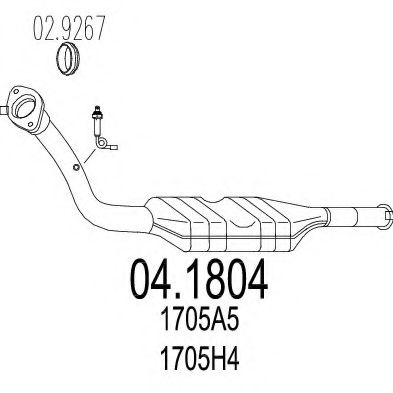 MTS 04.1804 Катализатор для CITROËN EVASION (CитроËн Эвазион) MTS 04.1804 Катализатор для CITROËN EVASION (CитроËн Эвазион)