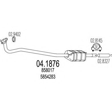 MTS 04.1876 Катализатор для OPEL (Опель) MTS 04.1876 Катализатор для OPEL (Опель)