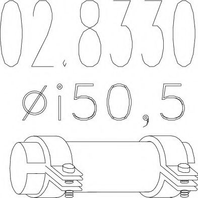 MTS 02.8330 Соединительные элементы, система выпуска для VOLKSWAGEN JETTA II (Фольксваген Жэтта 2) MTS 02.8330 Соединительные элементы, система выпуска для VOLKSWAGEN JETTA II (Фольксваген Жэтта 2)