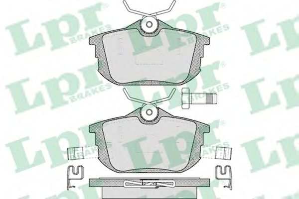 LPR 05P621 Комплект тормозных колодок, дисковый тормоз<br >задний мост 