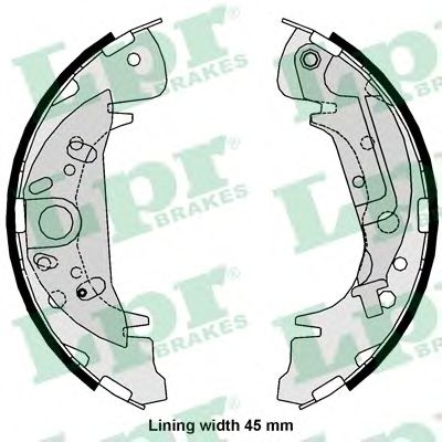 LPR 08025 Тормозные колодоки задний мост для HYUNDAI SANTA FE I (Хендай Санта фэ1)